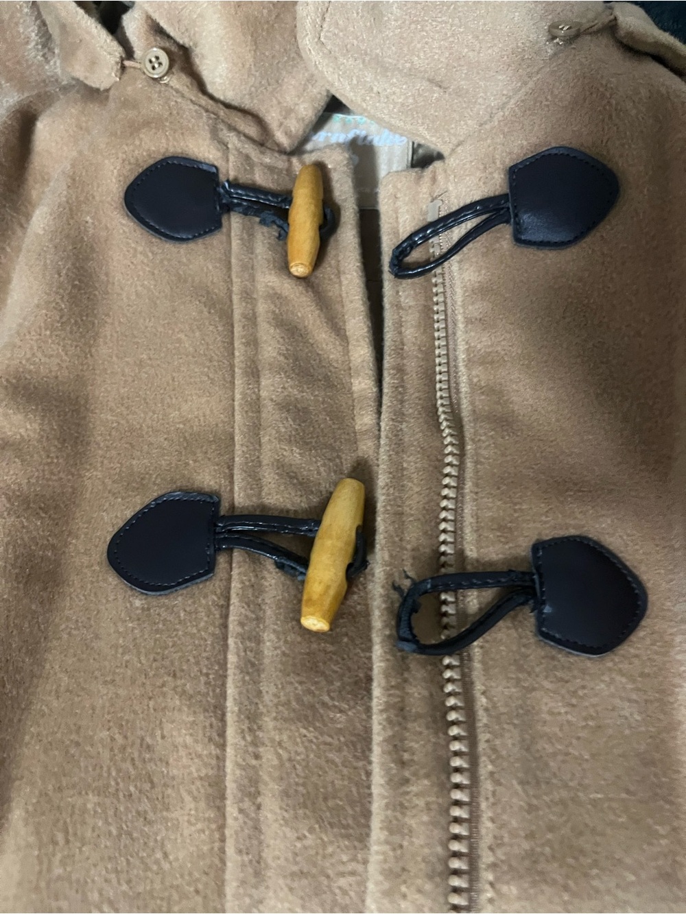 Biscuit/choco girl tan duffle coat - Picture 2 of 6